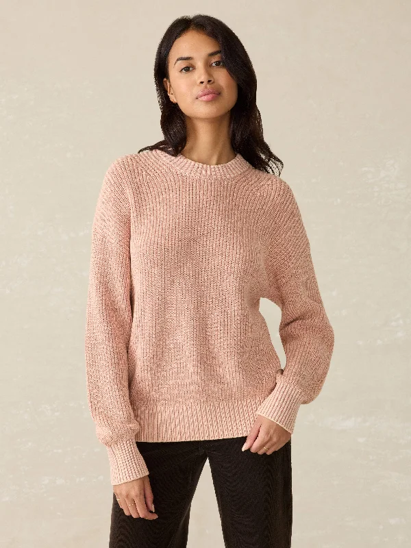 Sunwashed Fisherman Sweater - Mahogany Rose Silk Blend Satin Velvet