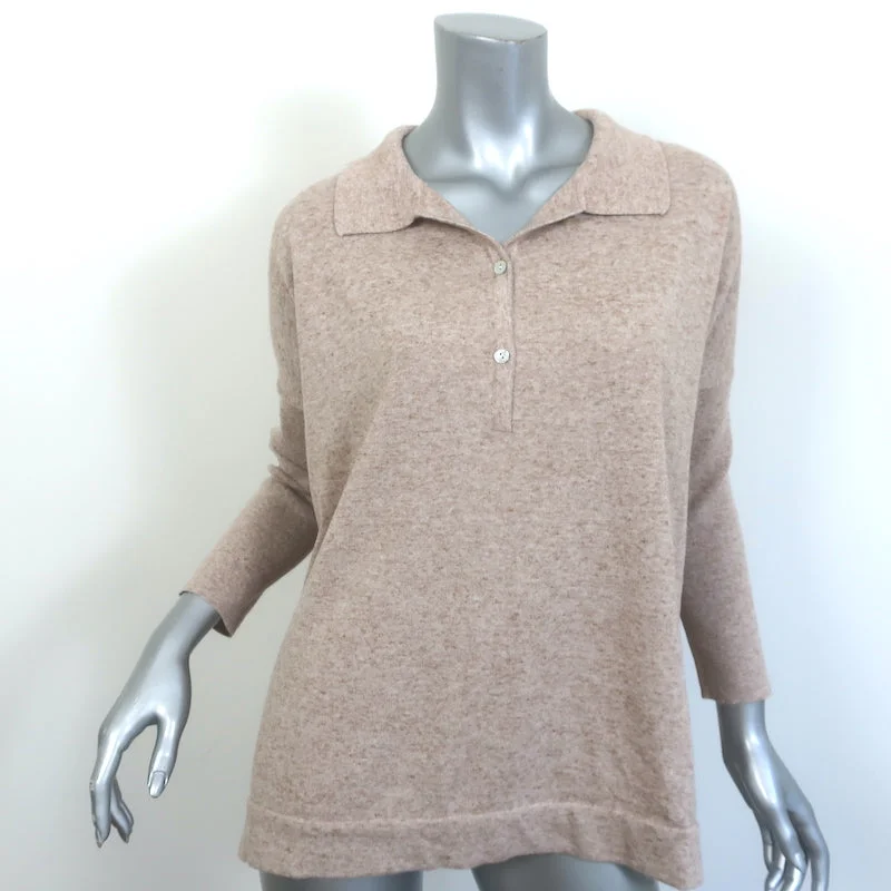 Tuckernuck Clayton Long Sleeve Polo Sweater Beige Knit Size Medium/Large NEW Terry Terry Cloth Terry Knit