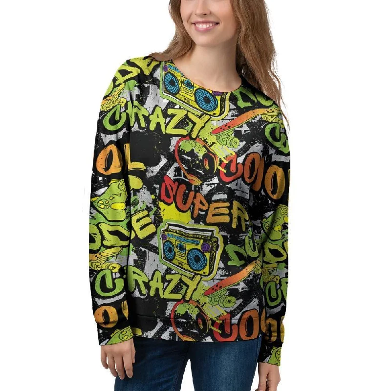 Abstract Graffiti Drips Print Women's Sweatshirt Hoodie Sweatshirt Pullover