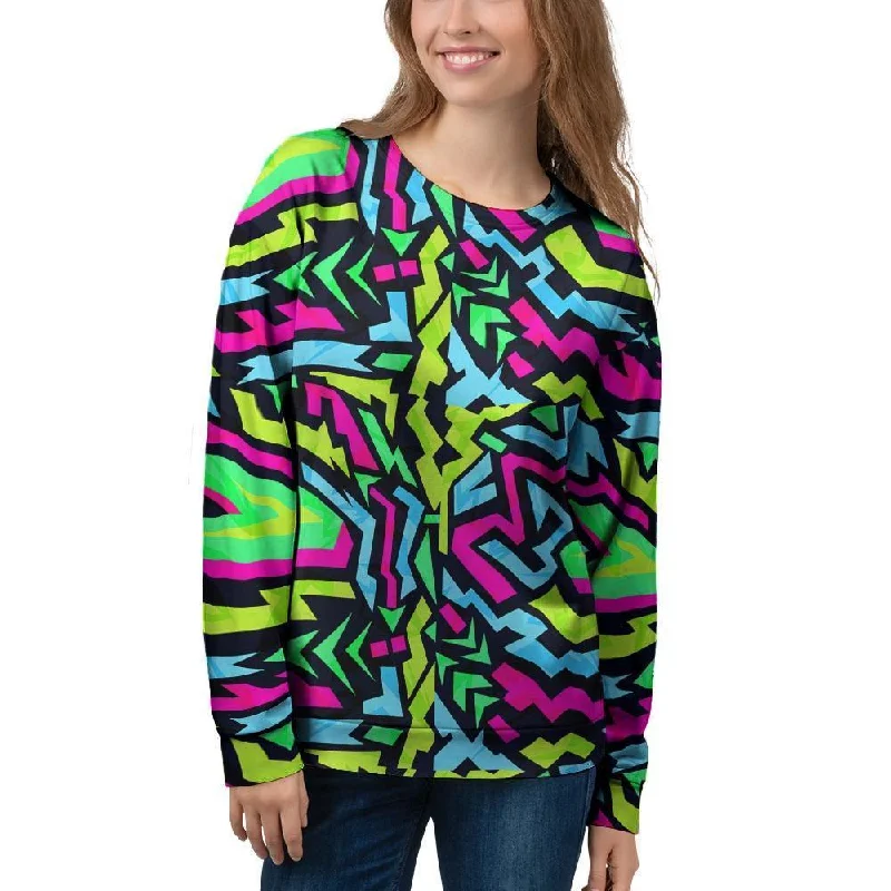 Abstract Graffiti Geometric Women's Sweatshirt Hoodie with Hem Drawcord Adjustable Customizable