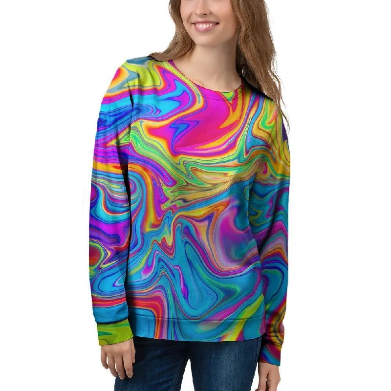 Abstract Mixing Ink Women's Sweatshirt Hoodie Jacket Zipper Layering