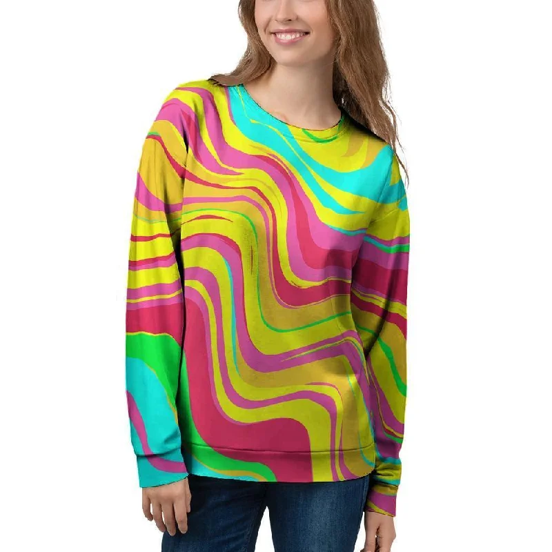 Abstract Paint Women's Sweatshirt Hoodie with Side Slits Relaxed Casual