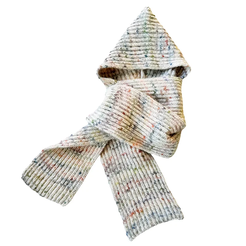 Adult Bwelog Hooded Scarf in Jewel Speckle by Mabli Hoodie with Full-Zip Functional Layering