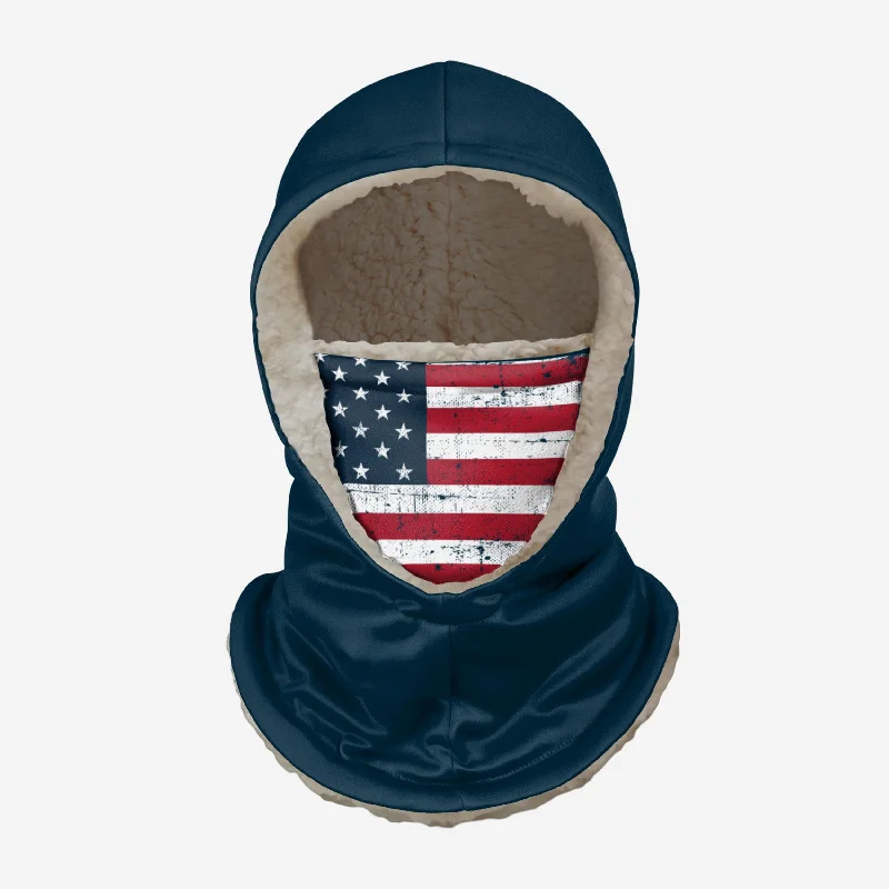 Americana Hooded Gaiter Hoodie with Tie-Dye Psychedelic Retro