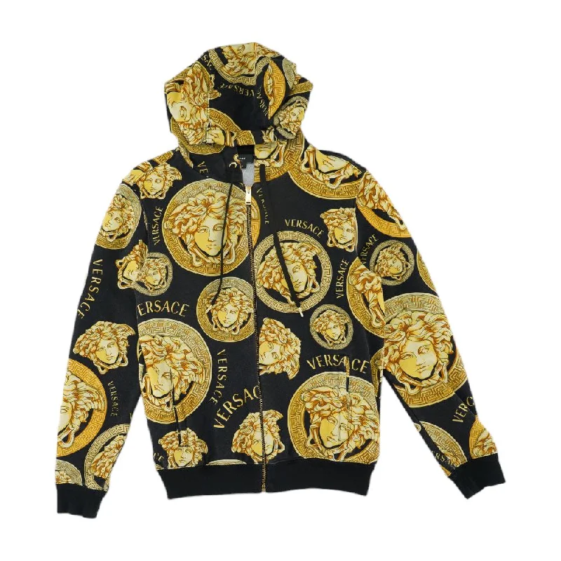 Black Medusa Amplified Print Full Zip Hoodie Hoodie with Hem Drawcord Adjustable Customizable