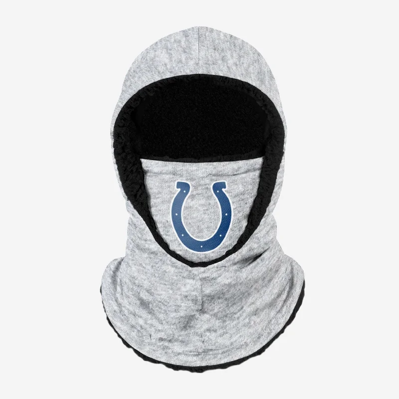 Indianapolis Colts Heather Grey Big Logo Hooded Gaiter Hoodie with Zipper Versatile Modern