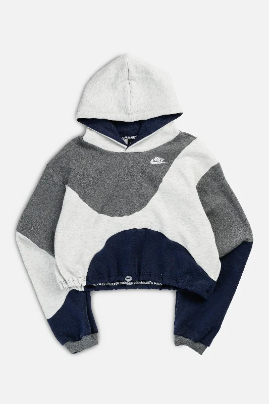 Rework Nike Wave Crop Sweatshirt - L Hooded Sweatshirt Casual Wear Street Style