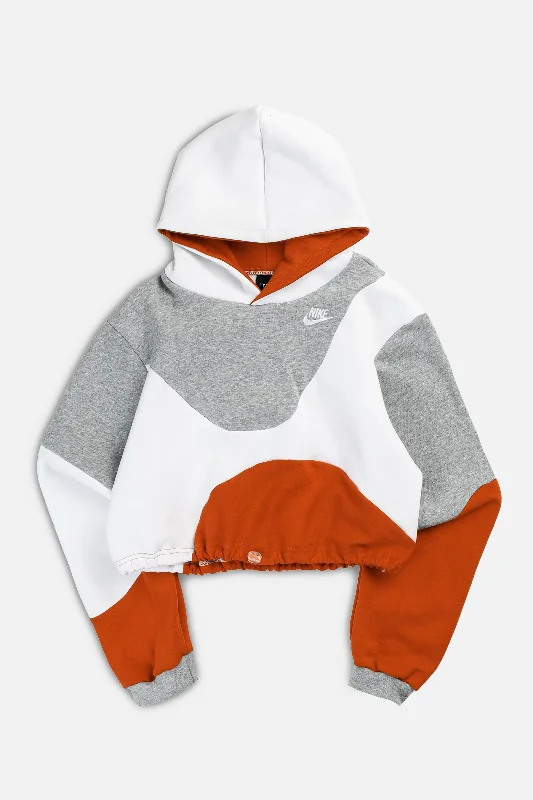 Rework Nike Wave Crop Sweatshirt - S Hoodie with Hem Elastic Stretchable Comfortable