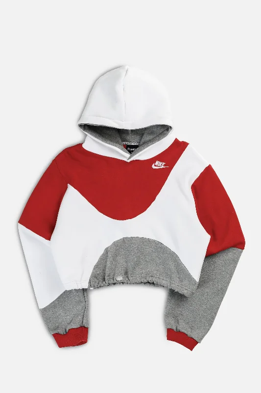 Rework Nike Wave Crop Sweatshirt - S Hoodie with Print Artistic Unique