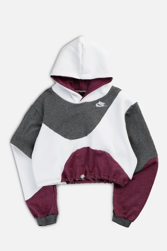 Rework Nike Wave Crop Sweatshirt - S Hoodie with Raglan Sleeves Sporty Comfortable