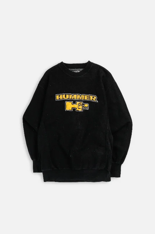 Vintage Hummer Sweatshirt - S Hoodie with Pocket Utility Practical