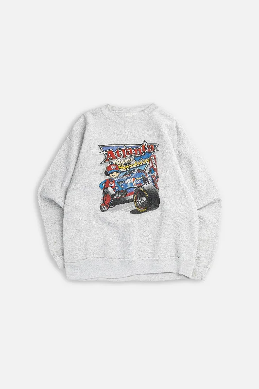 Vintage Racing Sweatshirt - Women's M Hoodie with Print Artistic Unique