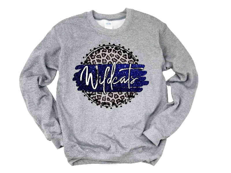 Youth Wildcats Royal Blue Sweatshirt Hoodie with Lace Feminine Delicate