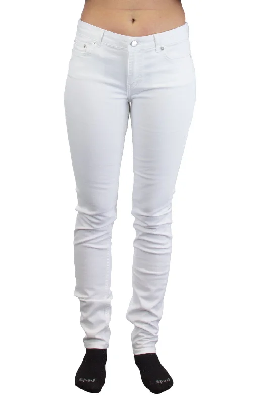 BLK DNM Women's Avon White Slim Fit Jeans #WJ790102 $215 NWT Trendy Paperbag Waist Jeans