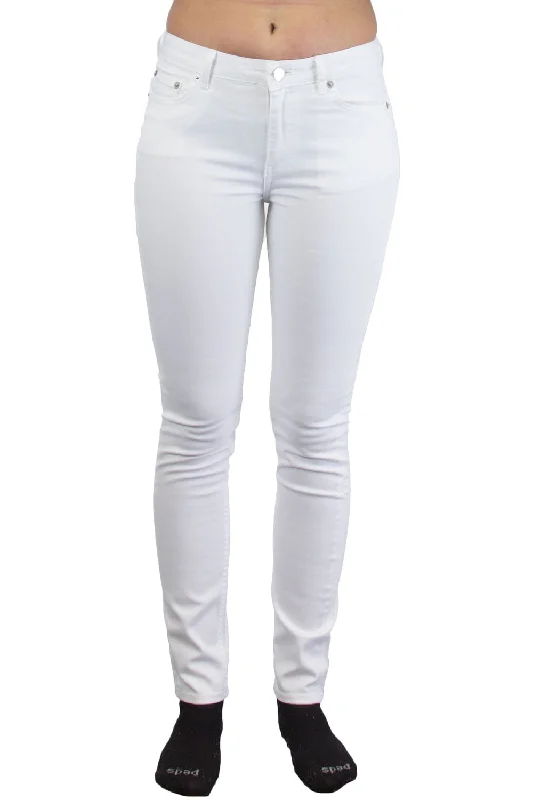 BLK DNM Women's Avon White Slim Jeans #WJ790101 $215 NWT Fashionable Raw Hemmed Jeans