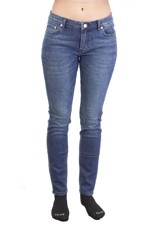 BLK DNM Women's Combs Blue Low Rise Jeans #WJ780103 $215 NWT Comfortable Folded Hem Jeans