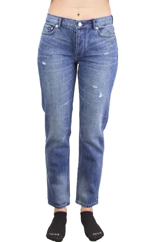 BLK DNM Women's Eggert Blue Straight Leg Jeans #WJ371001 24x30 $215 NWT Stylish High-Rise Mom Jeans