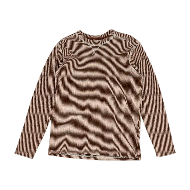 Brown Striped Sweatshirt Pullover Hoodie with Lace Feminine Delicate