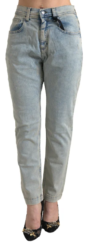 Chic Mid Waist Skinny Jeans In Blue Chic Rolled Cuff Denim Jeans