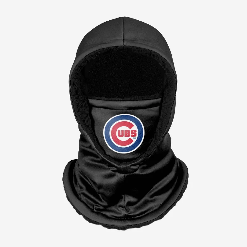 Chicago Cubs Black Hooded Gaiter Hoodie Dress Longline Feminine