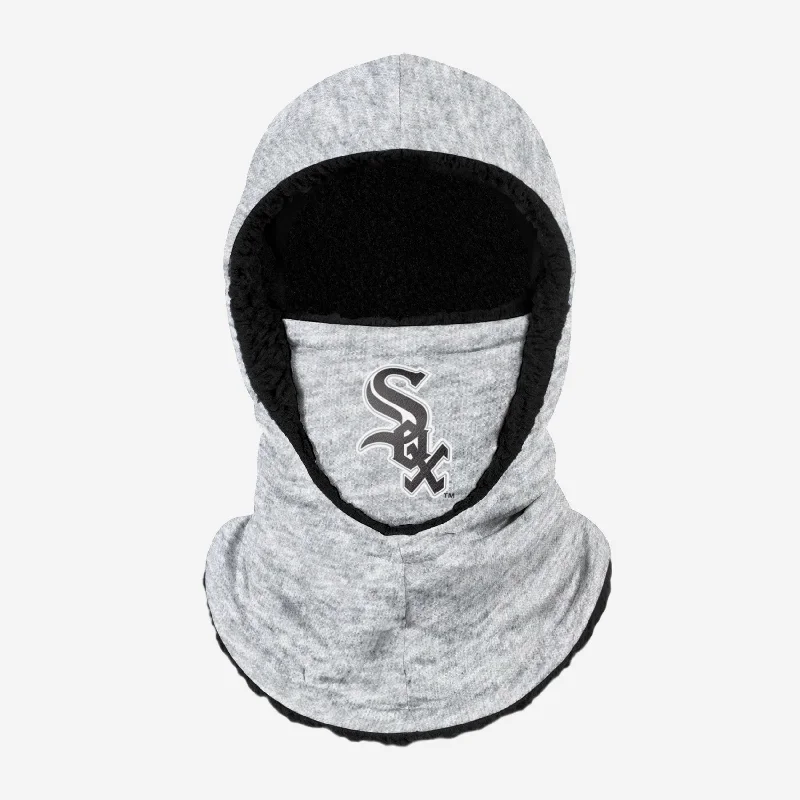 Chicago White Sox Heather Grey Big Logo Hooded Gaiter Hoodie with Illustration Artistic Creative