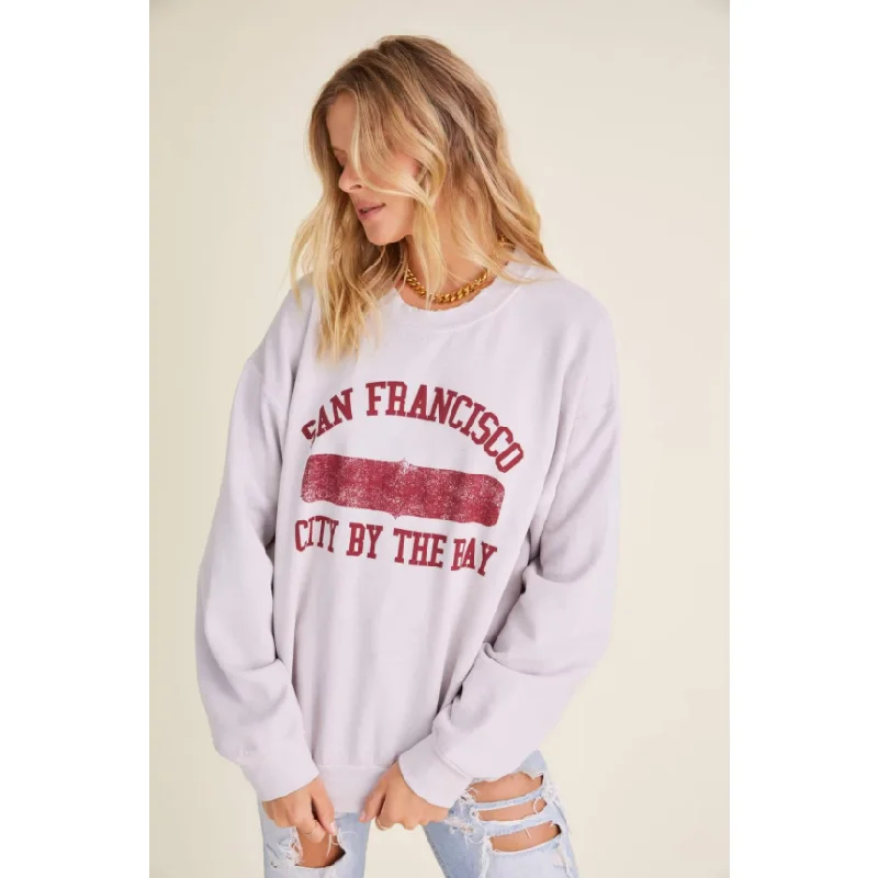 City By The Bay Sweatshirt Hoodie with Hem Detail Decorative Unique