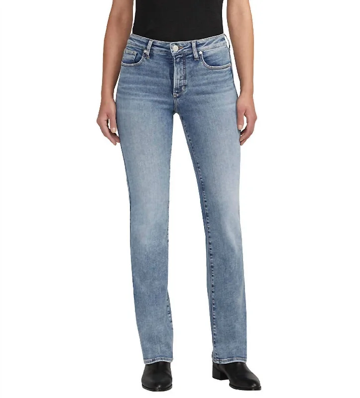 Forever Stretch High Rise Bootcut Jeans In Jet Ski Fashionable Distressed Jeans