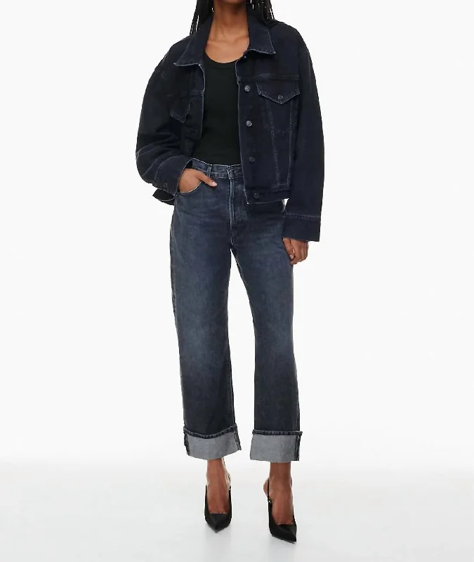 Fran Ankle Jean In Ditch Comfortable Full-Length Denim Jeans