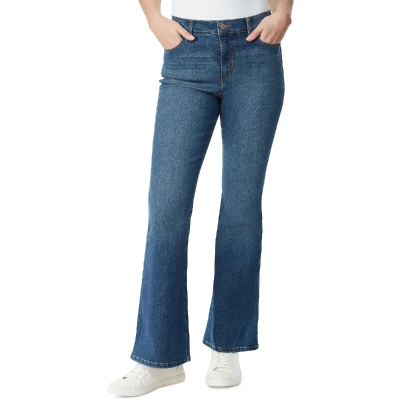 Gloria Vanderbilt Womens High Rise Medium Wash Bootcut Jeans Trendy Pleated Waist Jeans