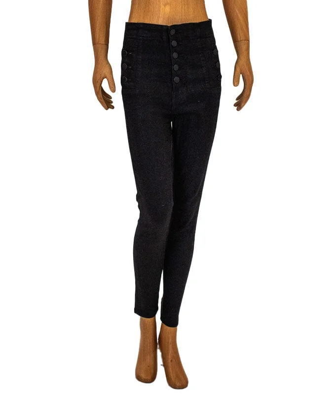 High-Rise "Natasha" Black Skinny Jeans Chic Faded Blue Jeans