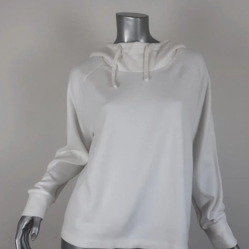 James Perse Oversized Hoodie White Cotton-Blend Size 1 Pullover Sweatshirt Hoodie Sweatshirt Pullover