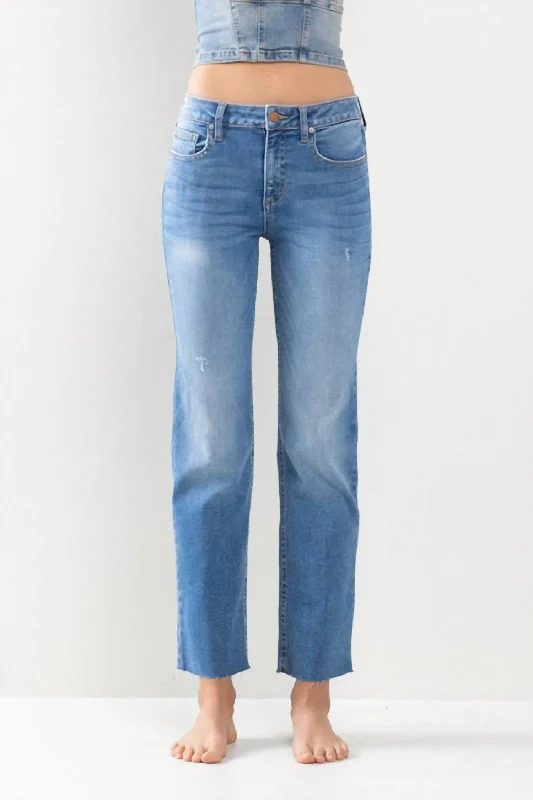 Jenna Cropped Raw Hem Jeans In Light Wash Stylish High-Waisted Denim