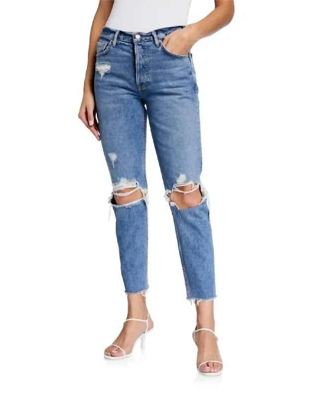 Karolina Jean In Space Between Comfortable Distressed Straight-Leg Jeans