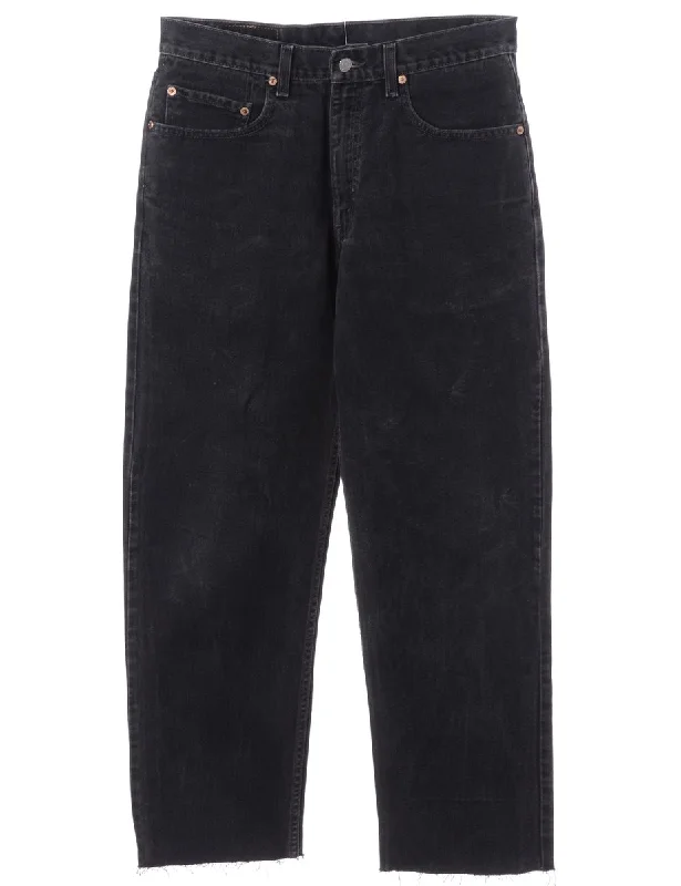 Label Black Cropped Jeans Comfortable Zip-Up Skinny Jeans