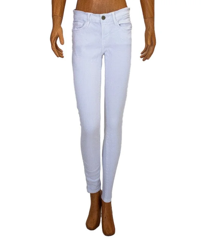 "Le Skinny de Jeanne" in White Stylish Shredded Denim Jeans