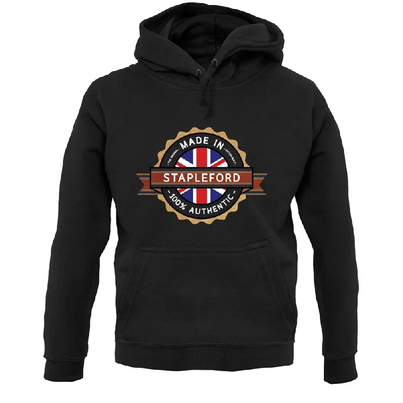 Made In Stapleford 100% Authentic Unisex Hoodie Hoodie with Button Classic Timeless