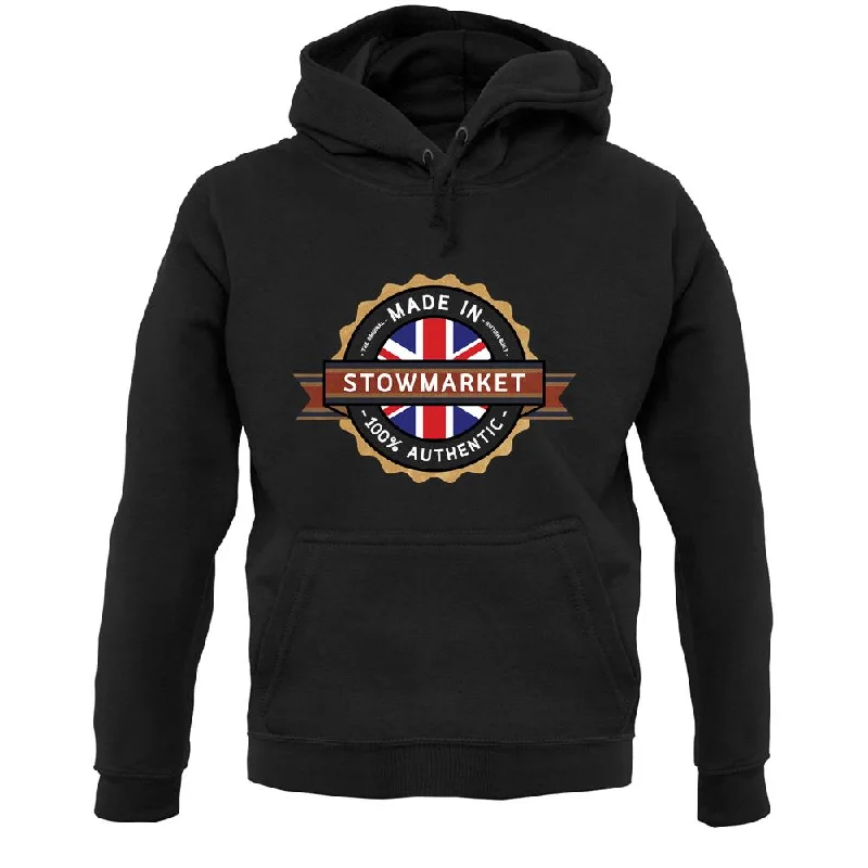 Made In Stowmarket 100% Authentic Unisex Hoodie Hoodie with Back Slit Movement Comfort