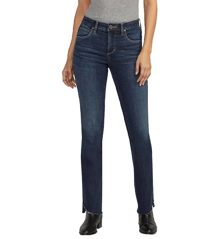 Mid Rise Eloise Boot Cut Jeans In Brisk Blue Elegant Skinny Leg Jeans