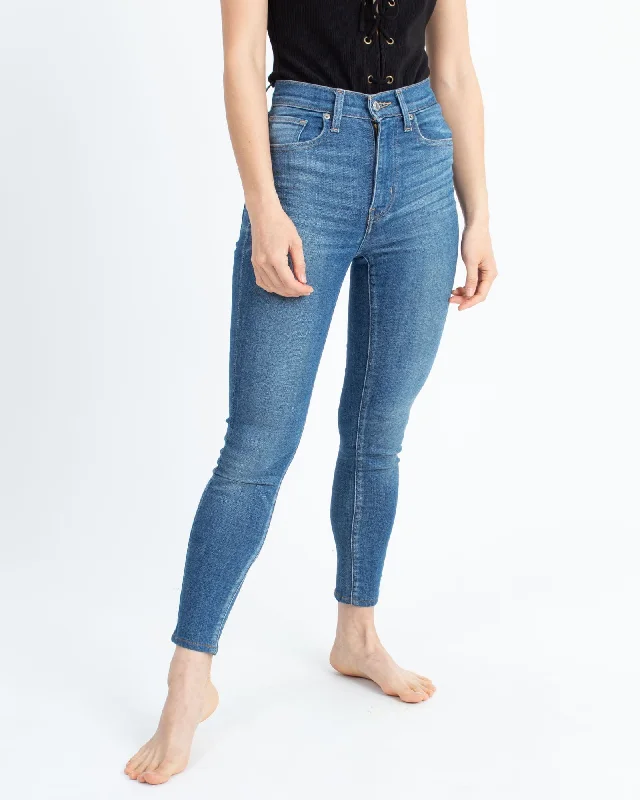 "Mile High Super Skinny" Blue Jeans Trendy Acid Wash Skinny Jeans