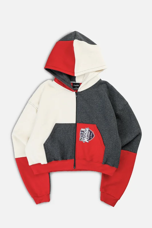 Rework Winter Classic NHL Crop Zip Hoodie - S Hoodie with Metallic Shiny Futuristic