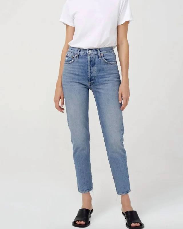 Riley High Rise Straight Crop Jeans In Endless Trendy Colored Denim Jeans