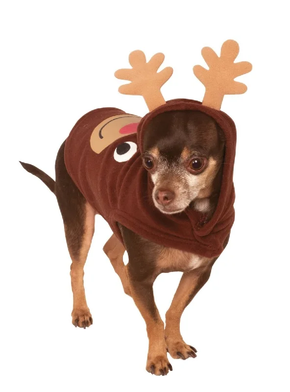 Rudolf the Reindeer Christmas Dog Hoodie Pet Costume Hoodie with Elastic Waist Stretchable Comfortable