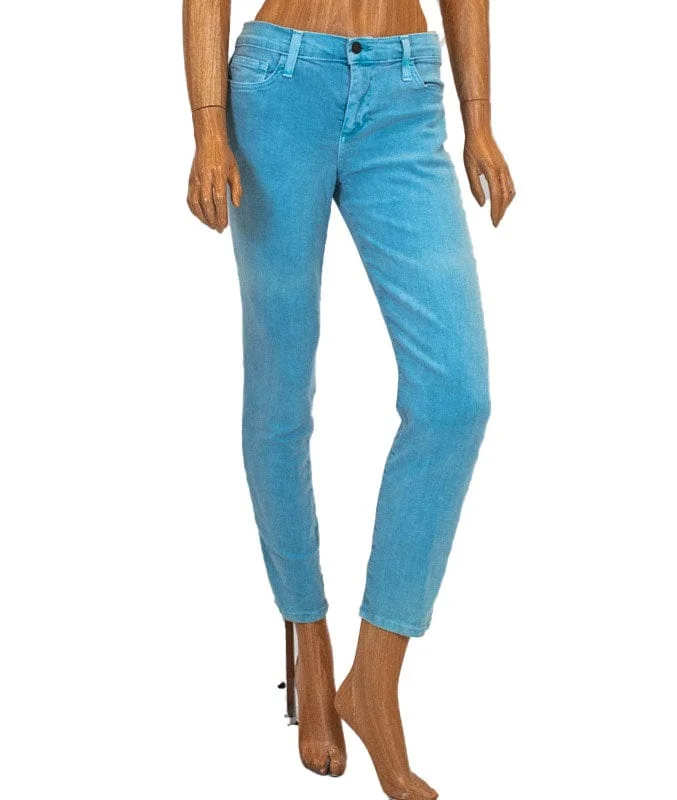 Sky Blue Skinny Jeans Elegant Wide-Leg Jeans