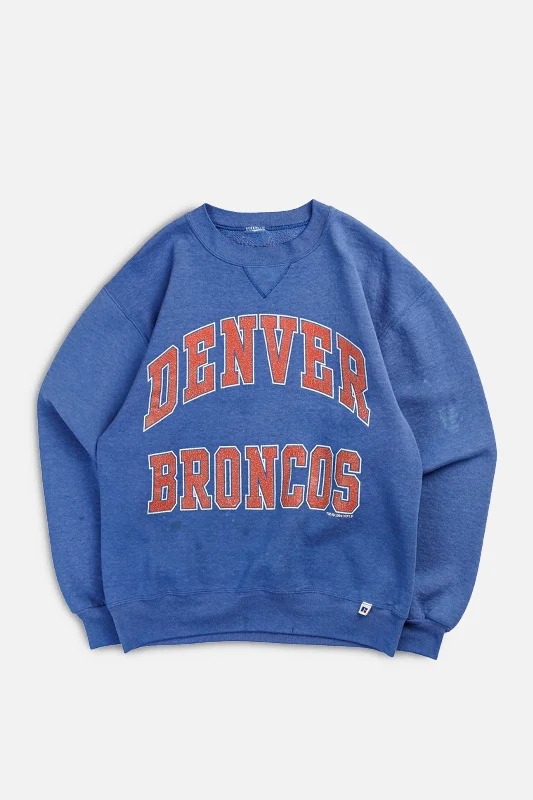 Vintage Denver Broncos NFL Sweatshirt - S Hoodie with Pattern Geometric Abstract