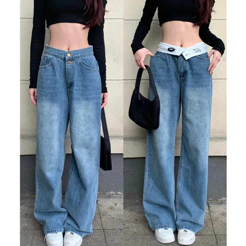 Women's Jeans Woman High Waist Female Clothing Y2k Denim Streetwear Classic Black Denim Jeans