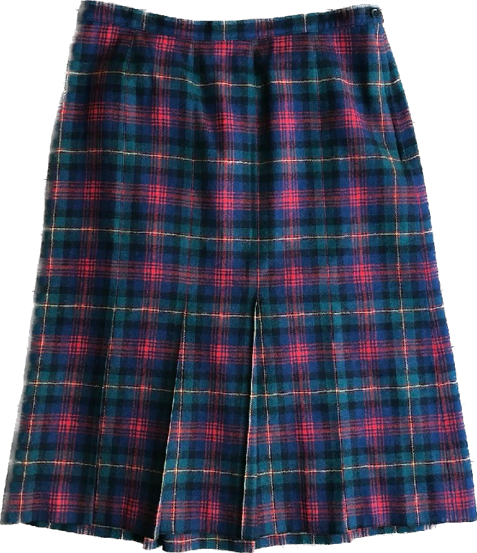 80s Pendleton Mac Lennon Wool Plaid Skirt     W35 seamless skirt comfort