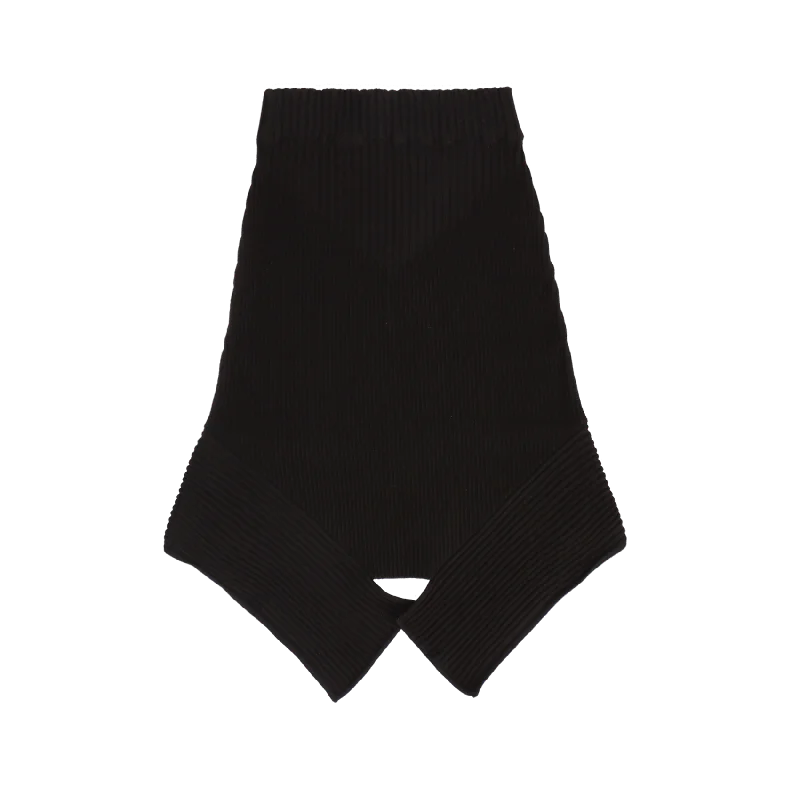 Mini Skirt High WAist Cut-Out - Black linen skirt natural