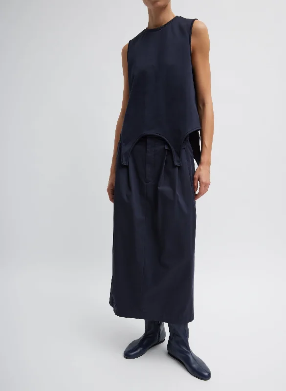 Bio Twill Triple Pleat Skirt linen skirt light