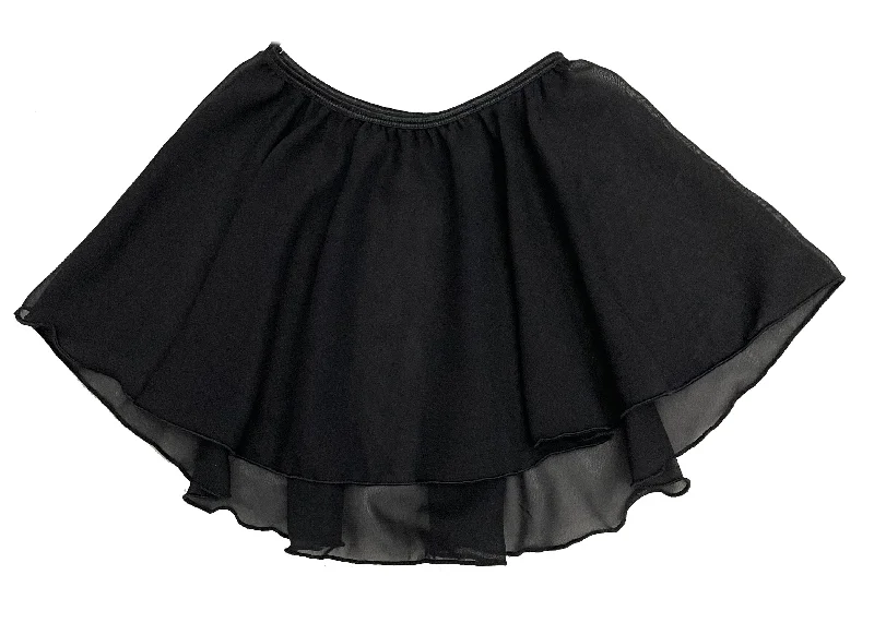 Black Chiffon Hi-Low Skirt relaxed fit skirt