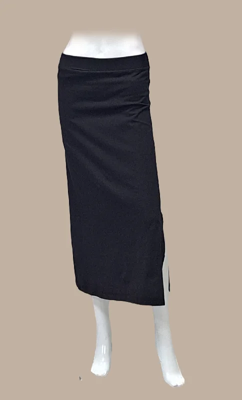 Black Shape Wear Under Skirt ribbed skirt waist